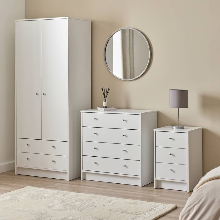 Argos Home Malibu 3 Piece 2 Door Wardrobe Set - White 0