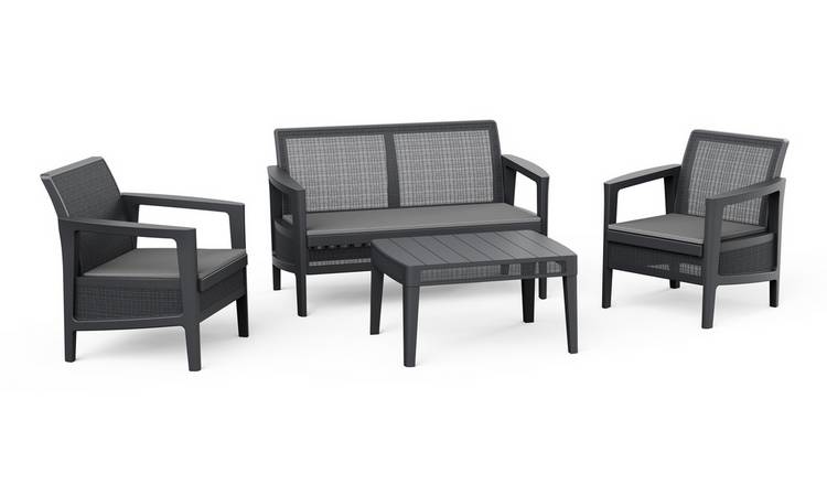 Keter Atlas Linea 4 Seater Resin Lounge Set - Grey