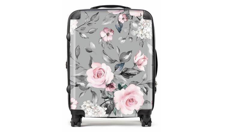 Warren Reed - Designer Dusty Pink Roses 8-Wheel Hard Suitcase - Medium