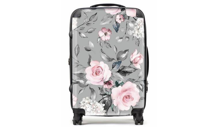 Warren Reed - Designer Dusty Pink Roses 8-Wheel Hard Suitcase - Large