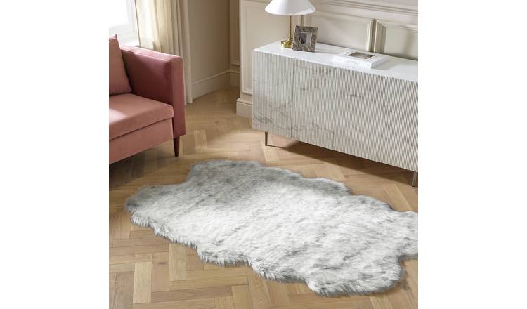 Argos Home Faux Quadruple Sheepskin Natural - 120x180cm