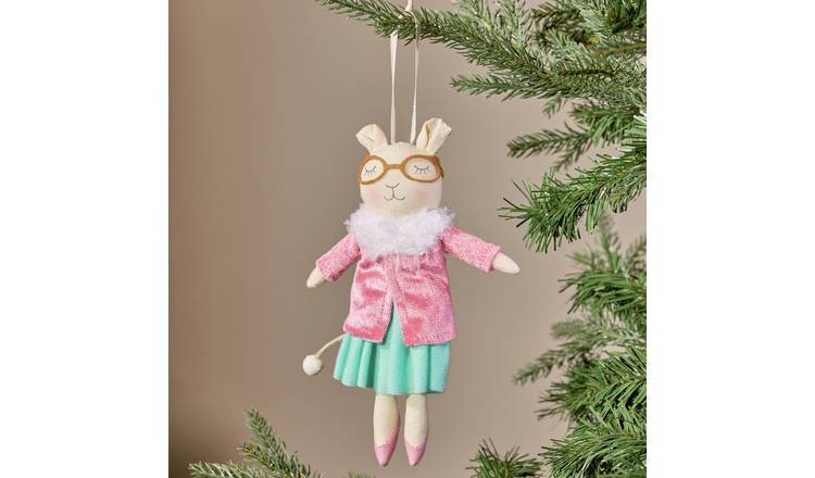 Argos Home Mama Bunny Hanging Christmas Ornament