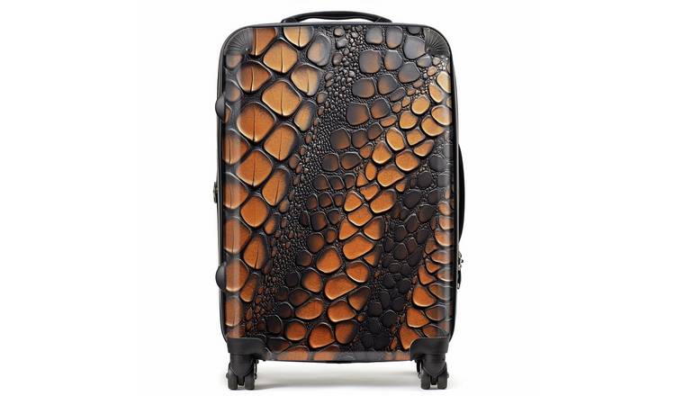 Warren Reed - Designer Snake Skin Print 8-Wheel Hard Suitcase - Large