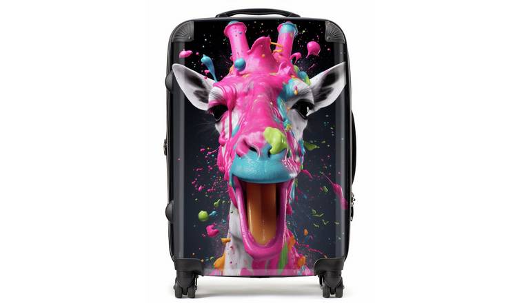 Warren Reed - Designer Splash Art Giraffe Face 8-Wheel Hard Suitcase - Large