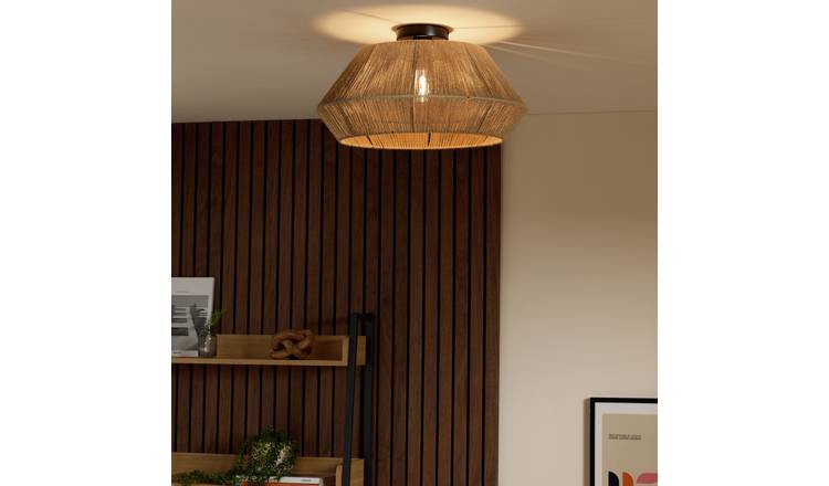 Argos Home String Flush Ceiling Light - Brown