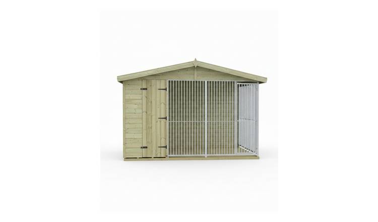 Benchmark Kennels Single Premium Wooden Dog Kennel - 10 x 4ft