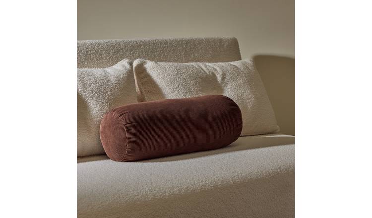 Habitat Cord Bolster Cushion Brown - 50x20cm
