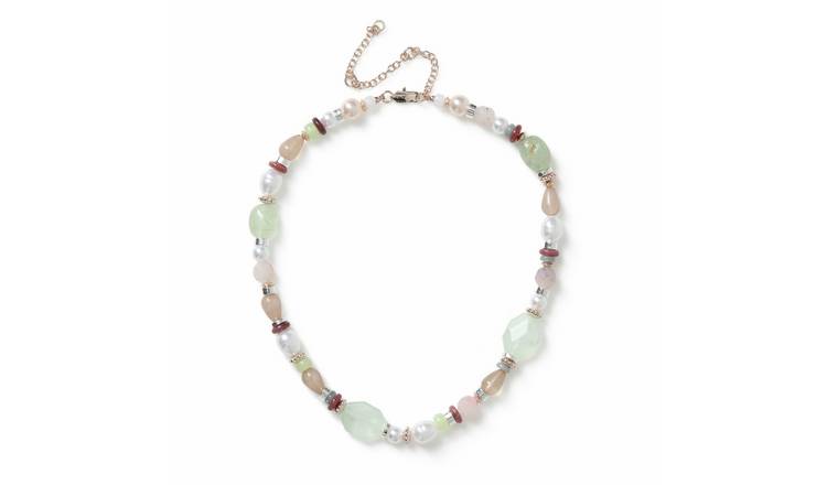 Freedom Multi Irregular Stones Beaded Necklace