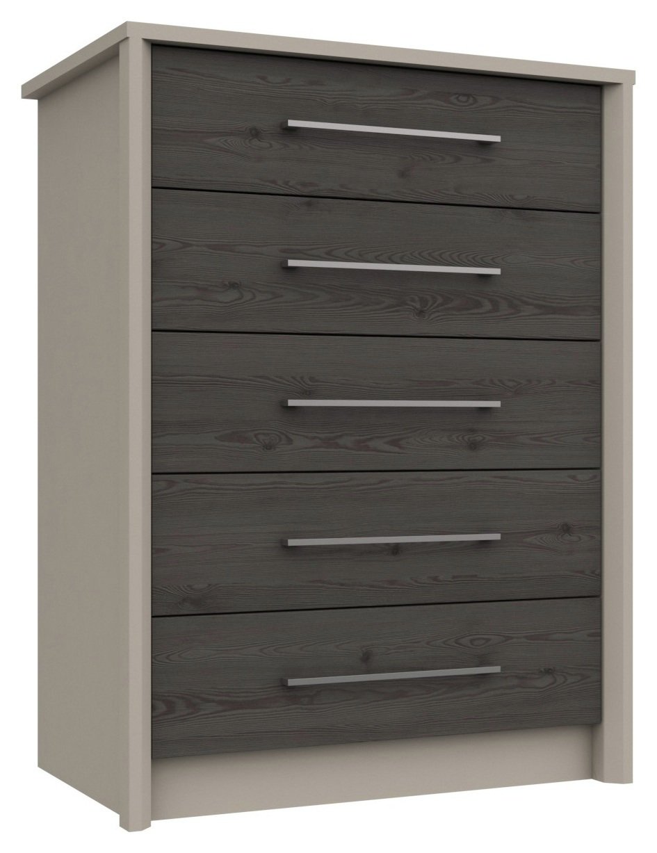 Lancaster 5 Drawer Chest - Dark Grey