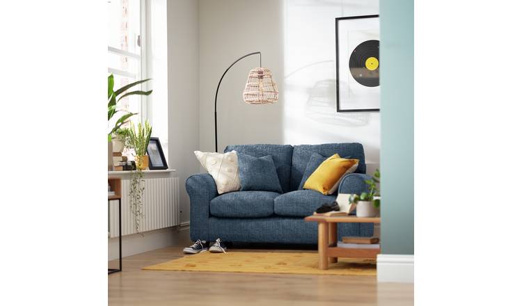 Argos Home Lisbon Fabric 2 Seater Sofa - Blue