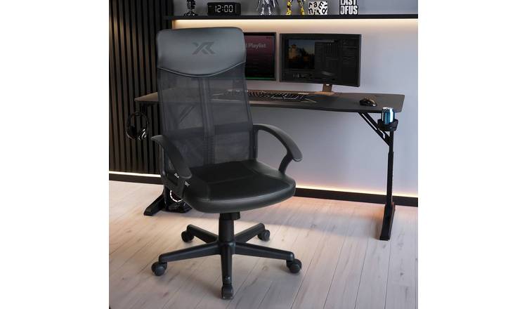 X Rocker Vanguard Mesh Faux Leather Office Gaming Chair - Black