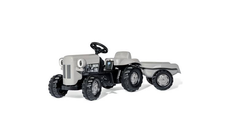 Rolly Toys Little Grey Fergie Tractor & Trailer Ride On - Grey & Black