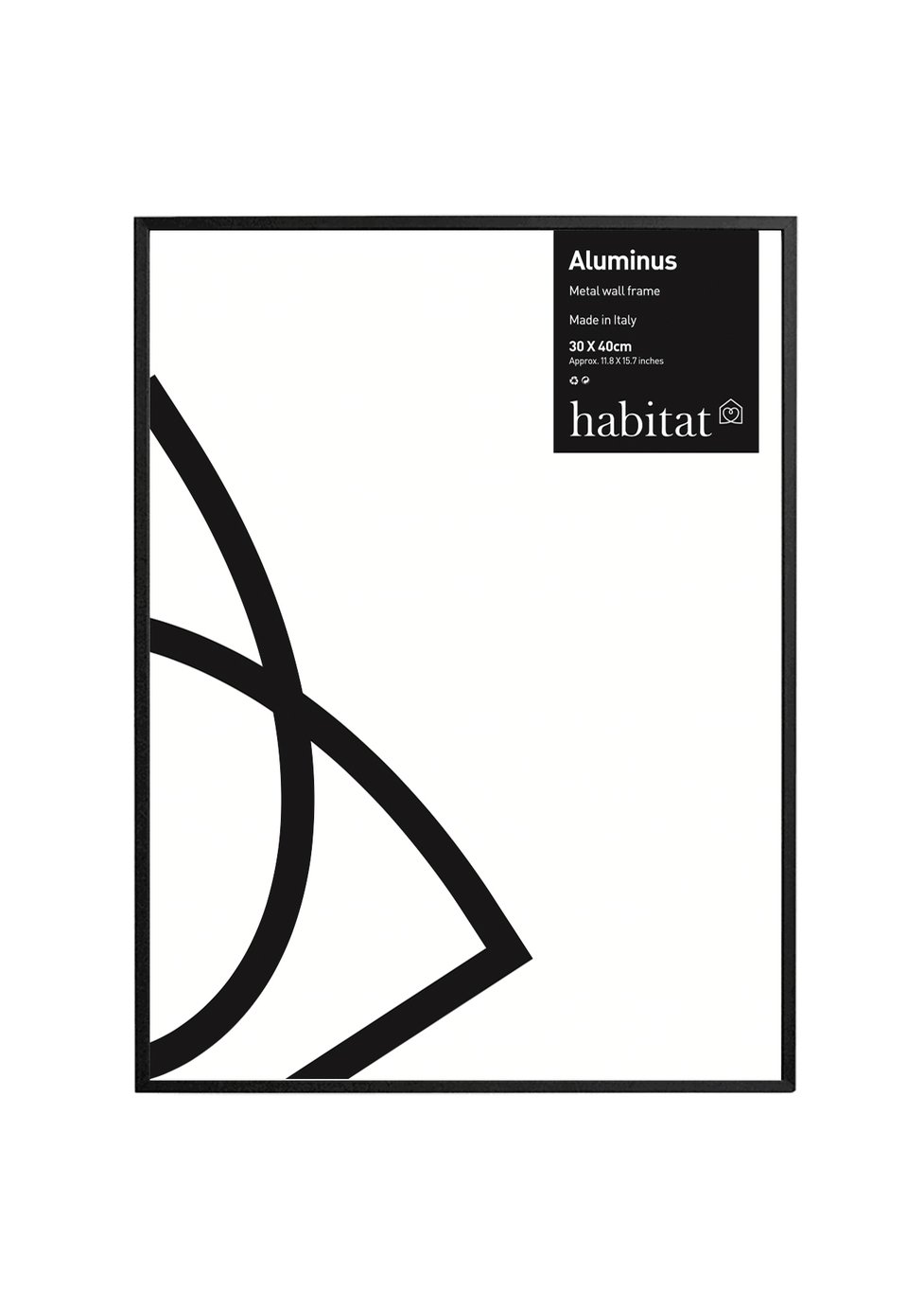 Habitat Aluminus Metal Picture Frame - Black - 31x41cm