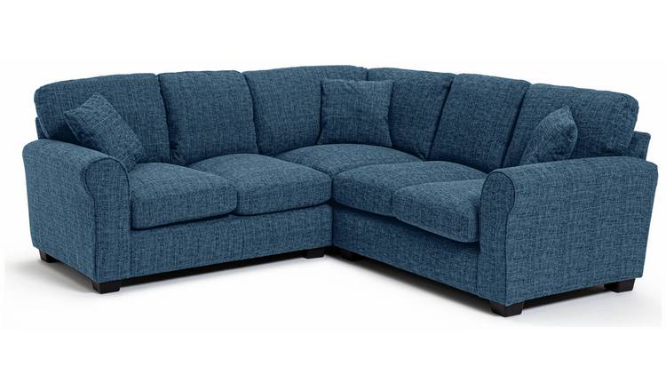 Argos Home Lisbon Fabric Corner Sofa - Blue