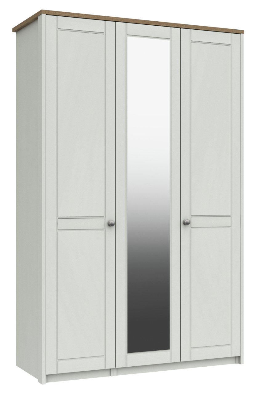 Kielder 3 Door Mirror Wardrobe - White