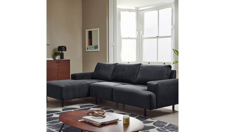 Habitat Julien Fabric Left Hand Corner Chaise Sofa - Charcoal