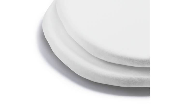 Home Nursery Cotton Jersey 2 Pack White Fitted Sheets - Single