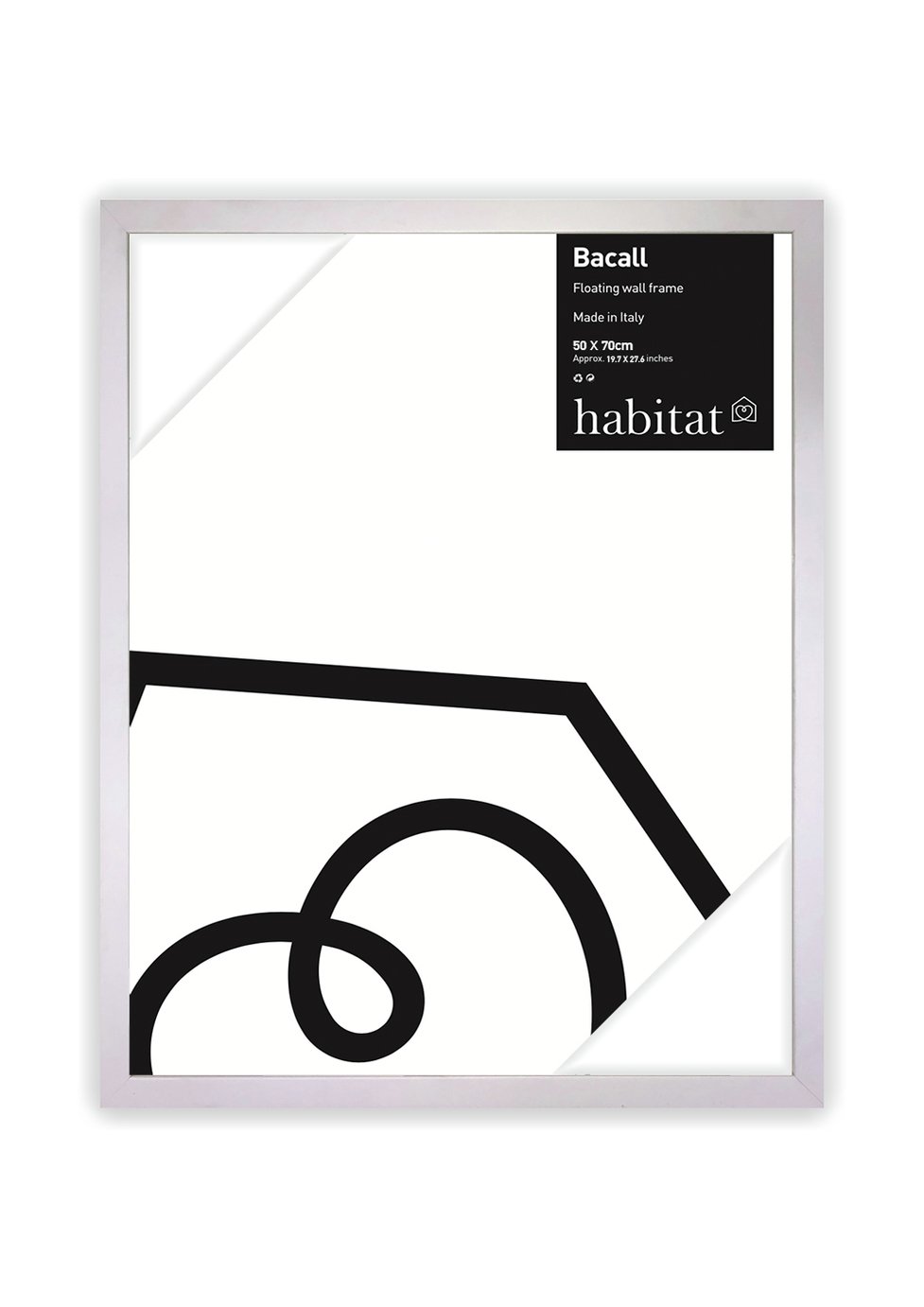 Habitat Bacall 50x70cm Wall Frame - White Gloss