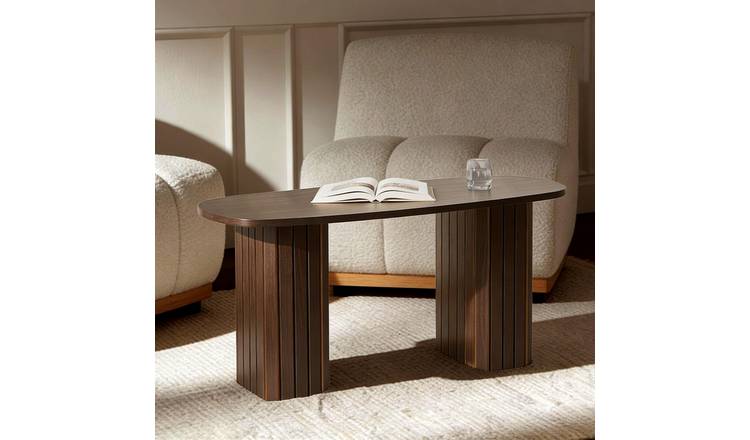 OHS Madison Ribbed Coffee Table - Dark Brown