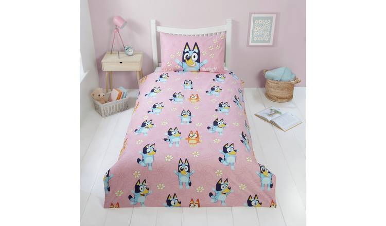 Bluey Kids Cotton Floral Pink Bedding Set - Single