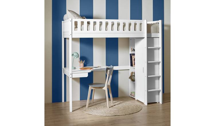 Habitat Ronnie Kids Highsleeper Bed and Wardrobe Desk - White