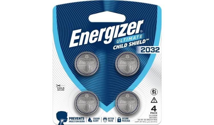 Energizer Ultimate Child Shield 2032 Lithium Coin Batteries 3V CR2032 Pack of 4