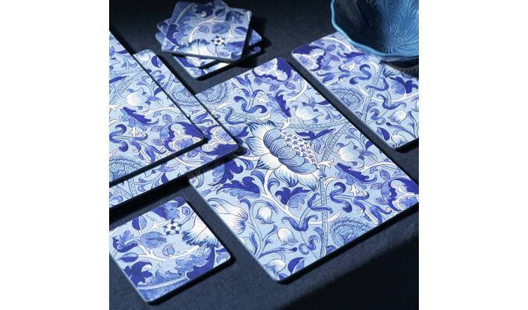 Habitat x Morris & Co. Inky Set of 4 Placemats & Coaster Set