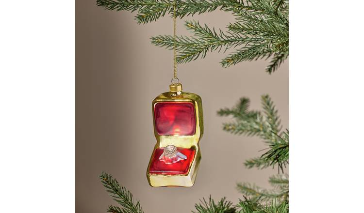 Argos Home Engagement Ring Box Hanging Christmas Ornament