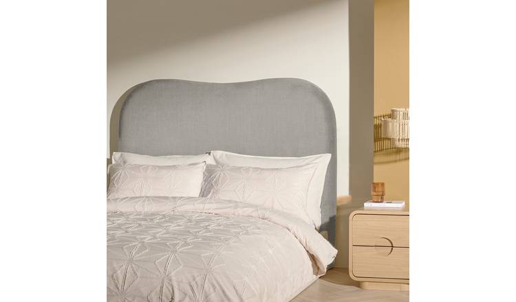 Habitat Mali Fabric Double Headboard - Grey