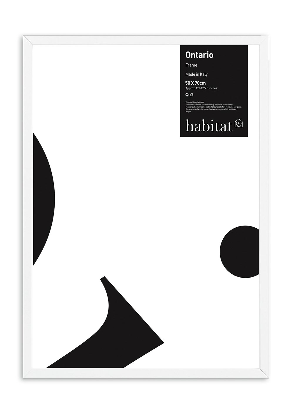 Habitat Ontario Oak Picture Frame - White - 73x53cm