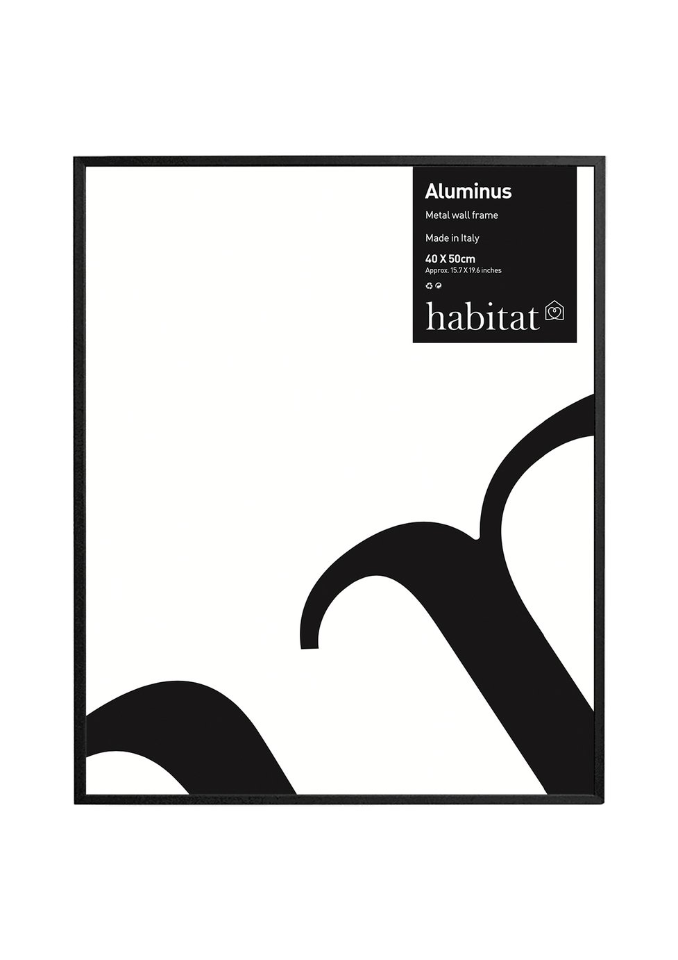 Habitat Aluminus Metal Picture Frame - Black - 40x50cm