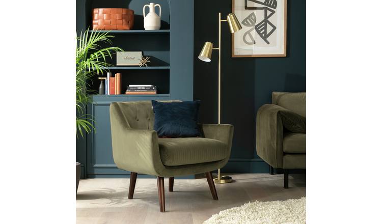 Habitat Nellie Fabric Chair - Moss Green