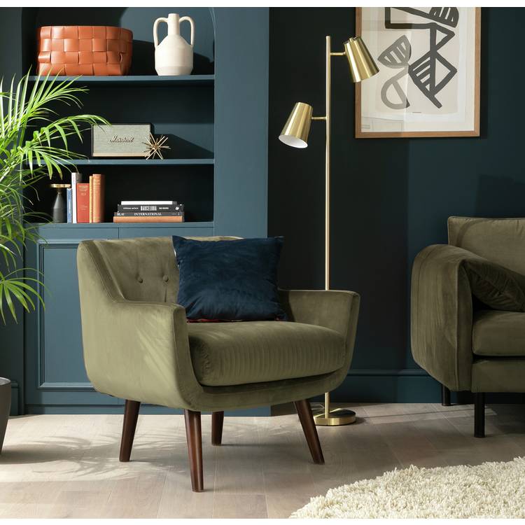 Habitat Nellie Fabric Chair - Moss Green 0
