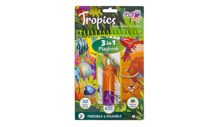 QwiToys Magic Water 3-in-1 Reusable Playbook - Tropics