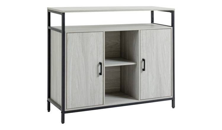 HOMCOM Steel Modern Adjustable Storage Sideboard - Light Grey