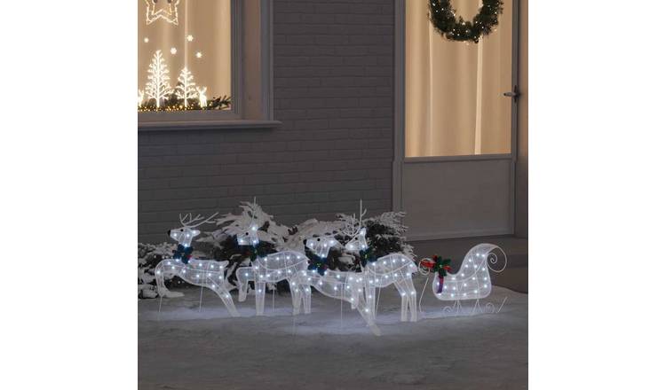 Walplus Pack of 5 LED Reindeer - White - 43 x 18 x 66 cm