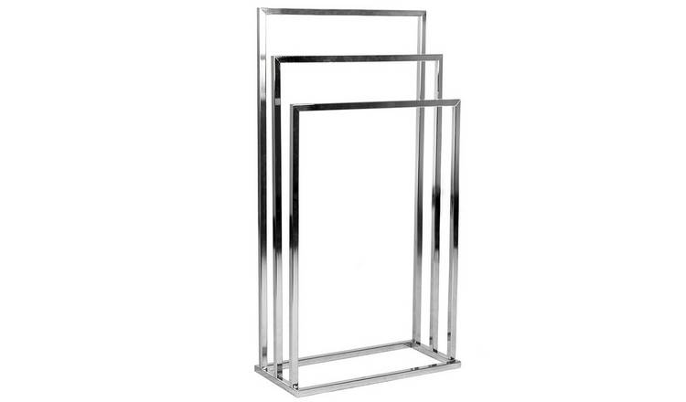 Bath Vida 3 Tier Towel Square Stand - Silver