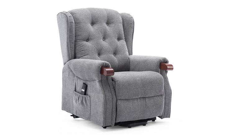 Furniture Online Harrogate Single Motor Rise Recliner Fabric Lift Chair - Grey