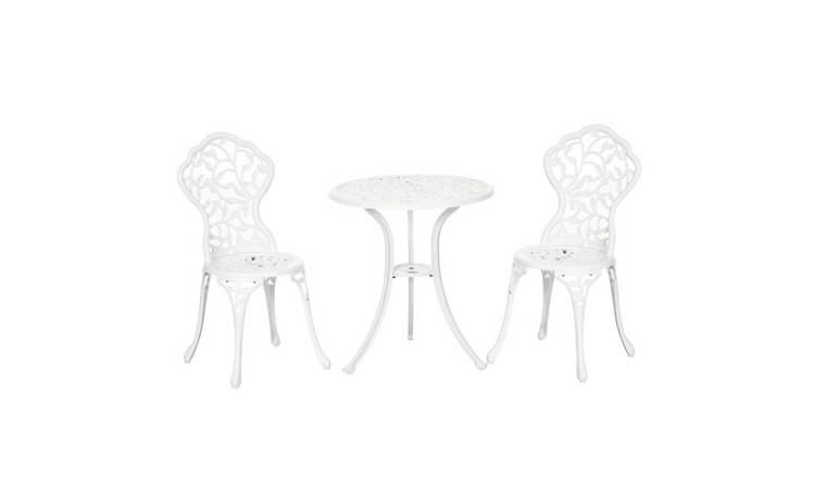 Outsunny  Rattan Garden Bistro Set - White