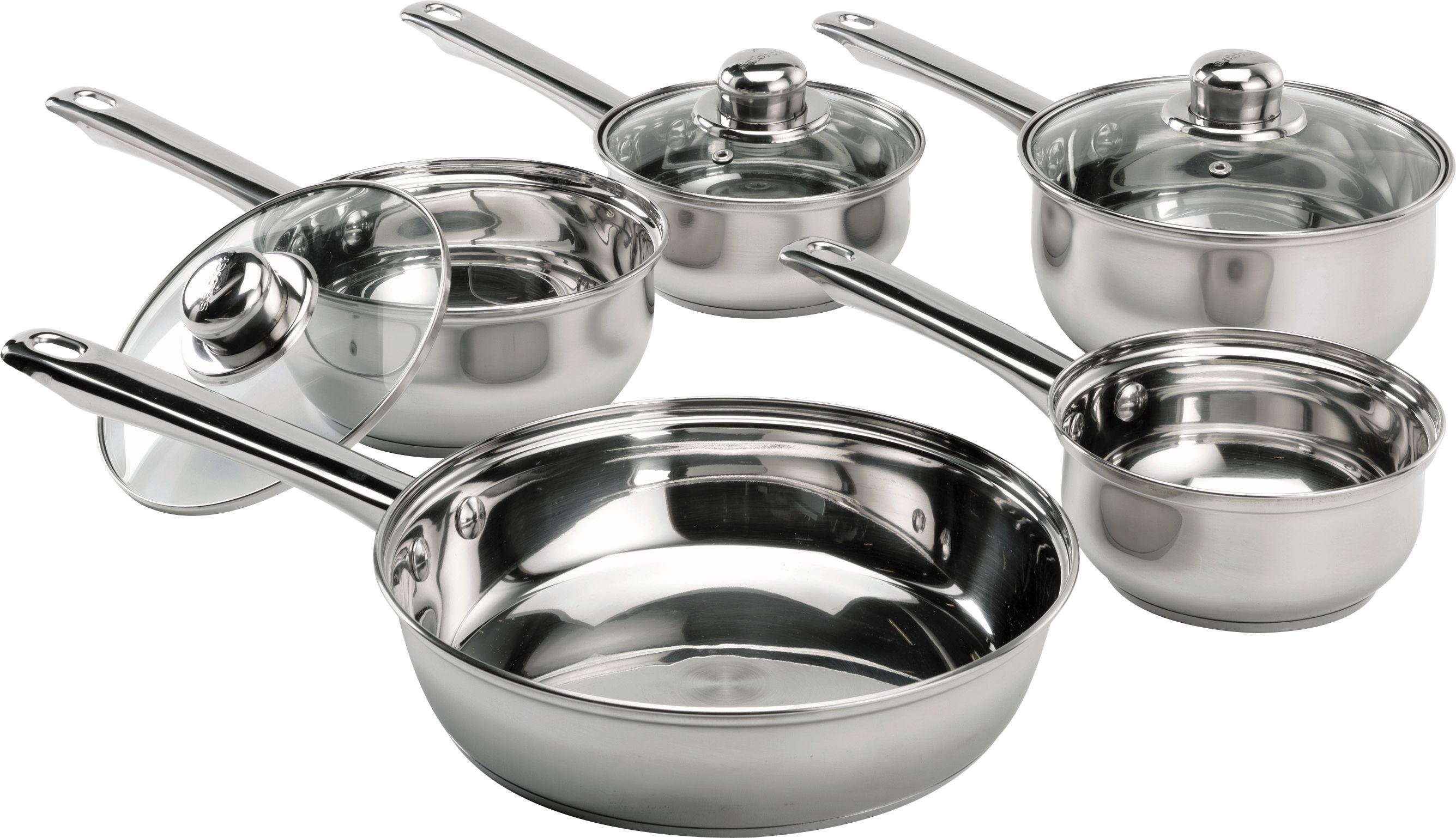 Argos Home 5 Piece Stainless Steel Pan Set