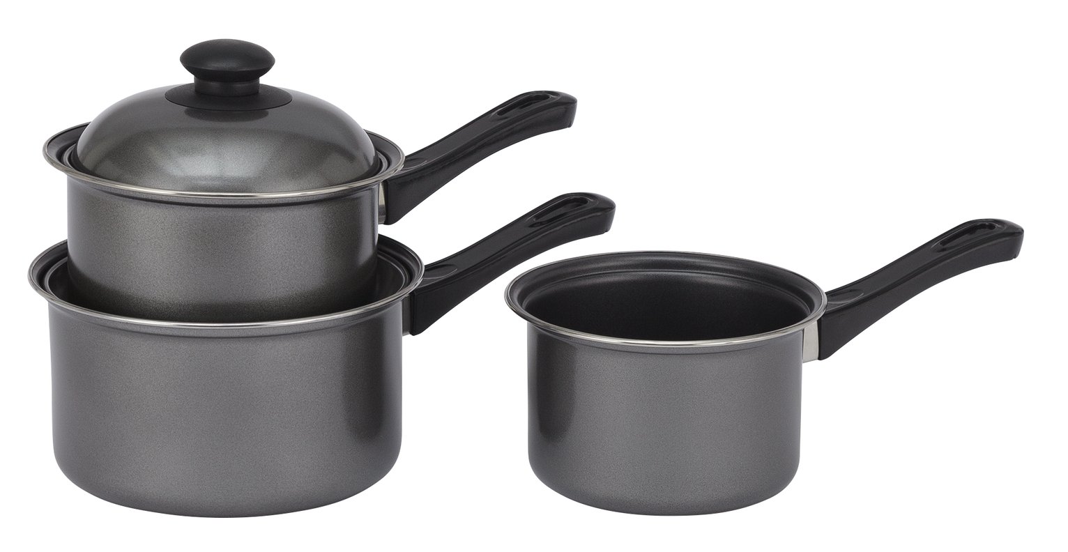 Argos Home 3 Piece Non Stick Carbon Steel Pan Set