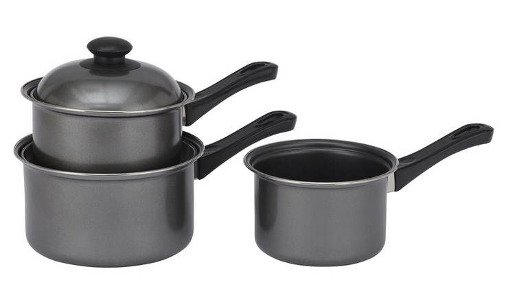 Home Essentials 3 Piece Non Stick Carbon Steel Pan Set