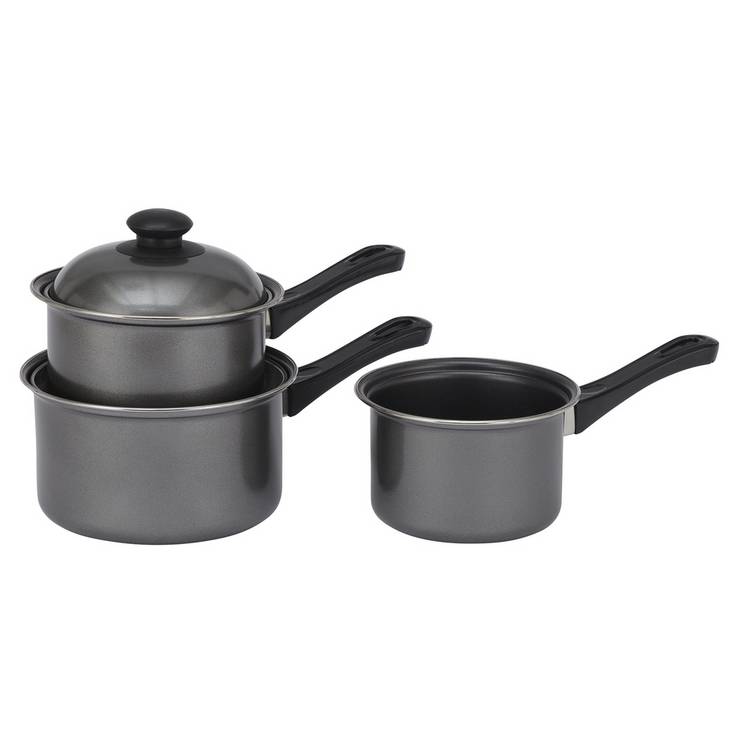 Home Essentials 3 Piece Non Stick Carbon Steel Pan Set 0