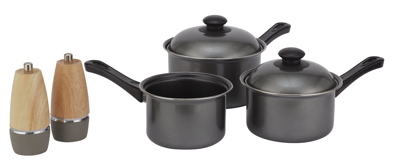 Argos Home 3 Piece Non Stick Carbon Steel Pan Set Reviews Updated January 2024