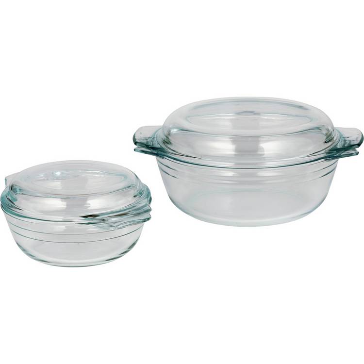 Argos Home 2 Piece Glass Casserole Dish Set 0