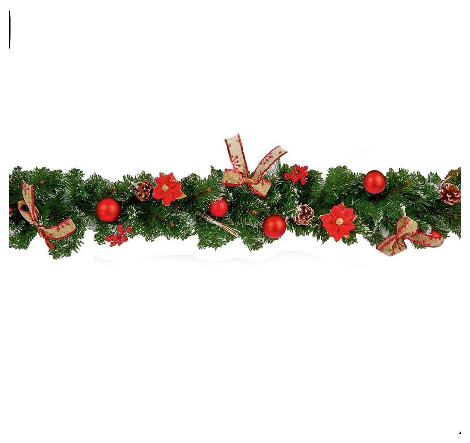 Premier Decorations 1.8 Metre Dressed Garland - Red