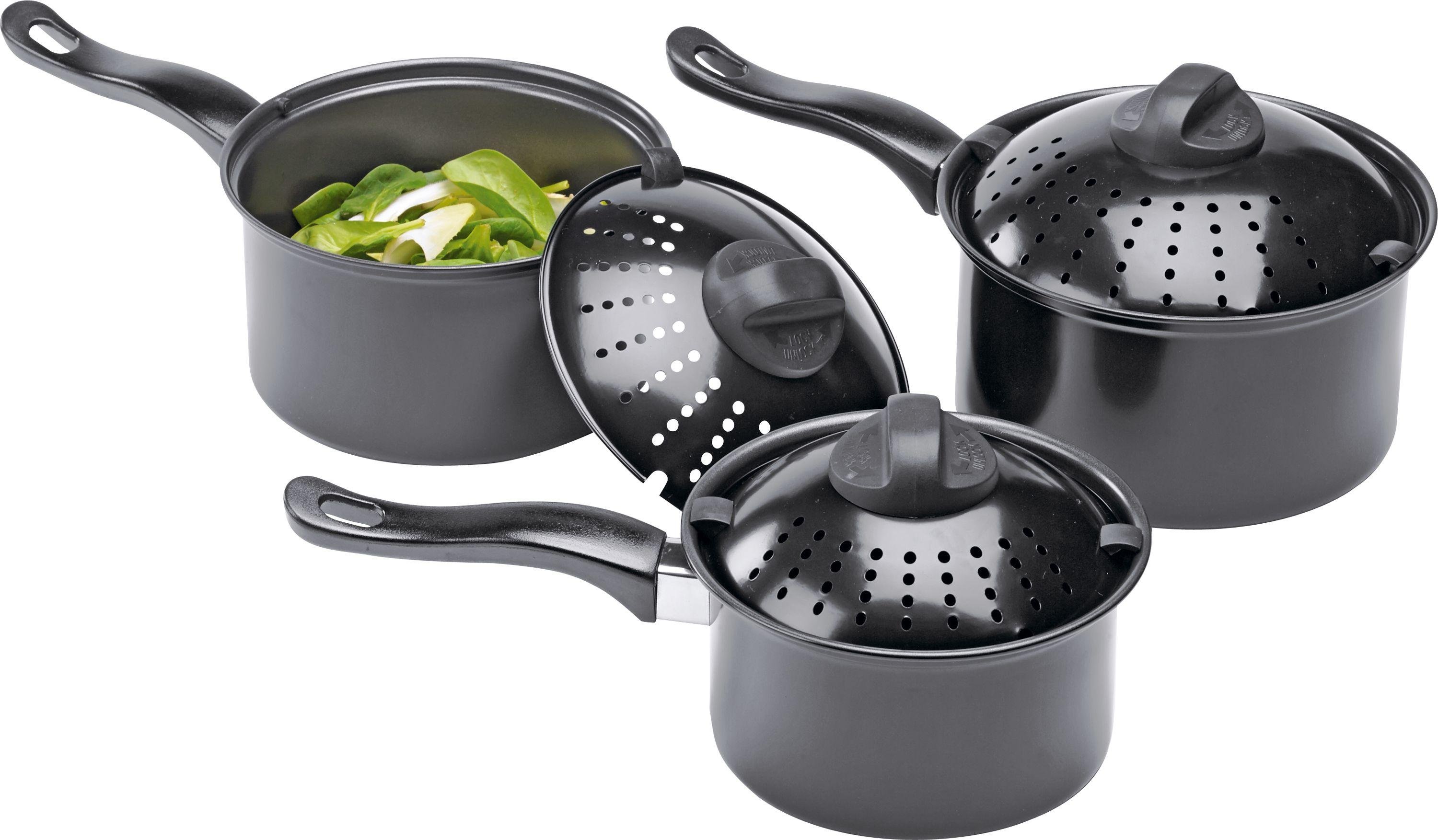 Argos Home 3 Piece Non-Stick Carbon Steel Pan Set