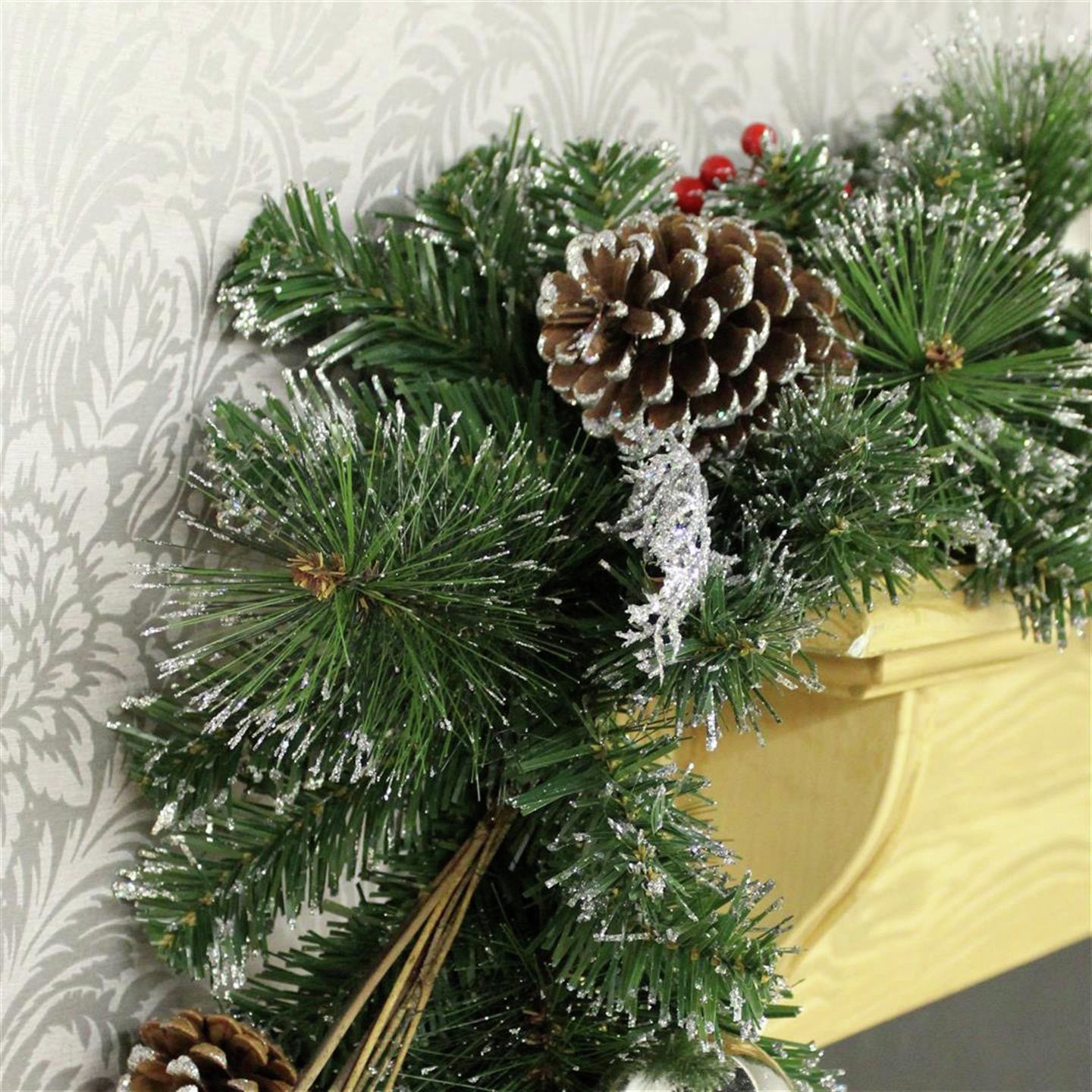 Premier Decorations 1.8 Metre Dressed Garland - Silver