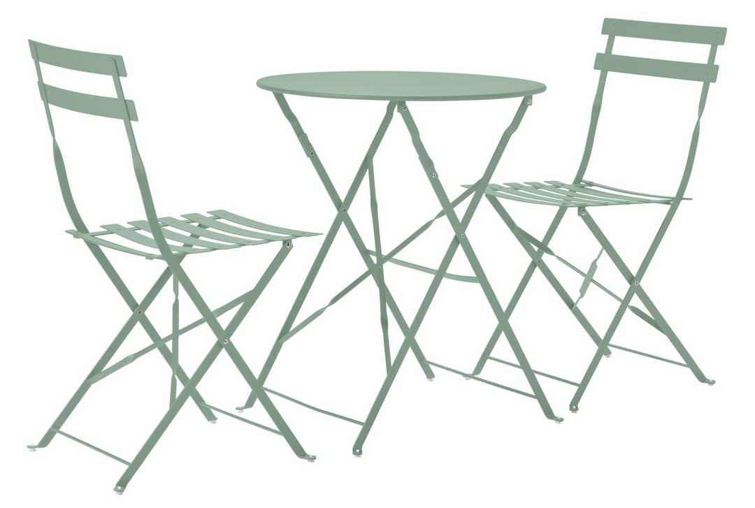 Argos Home Eve Folding 2 Seater Metal Garden Bistro Set-Sage