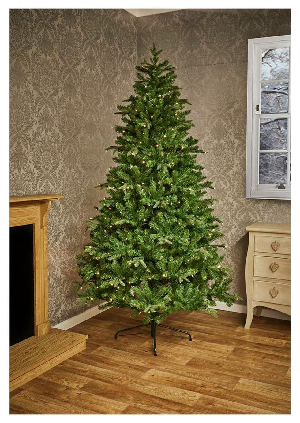 Premier Decorations 7ft Pre-lit Pine Christmas Tree - Green